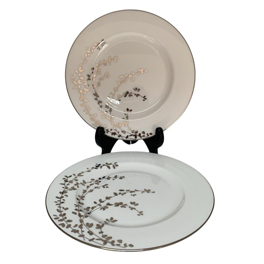 Kate Spade New York LENOX Gardner Street Platinum Salad Plates Set of 2